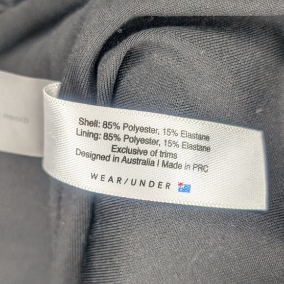 Mosmann Australia Smocked Textured One Piece Swimsuit in Black, Size Large - Picture 8 of 8